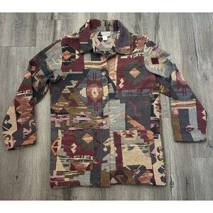 Coldwater Creek Womens Size S Southwest Embroidered Jacket Aztec Western Button